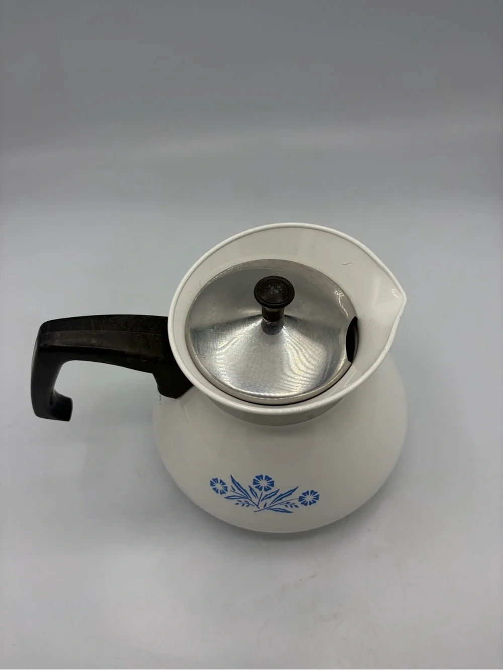 Vintage Corning Ware 6 Cup Cornflower Blue Tea Pot Kettle W/ Lid USA
